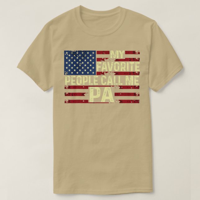Mens My favorite people call me Pa Fathers Day  T-Shirt (Design Front)