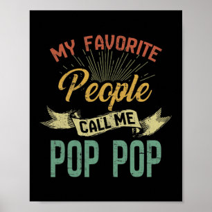 Mens My Favorite People Call Me Pop Pop Vintage Poster