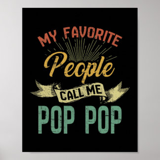 Mens My Favorite People Call Me Pop Pop Vintage Poster