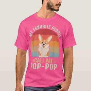 Mens My Favorite People Call Me PopPop Cute Corgi T-Shirt