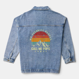 Mens My Favorite People Call Me Pops Cool Father&#39;s Denim Jacket
