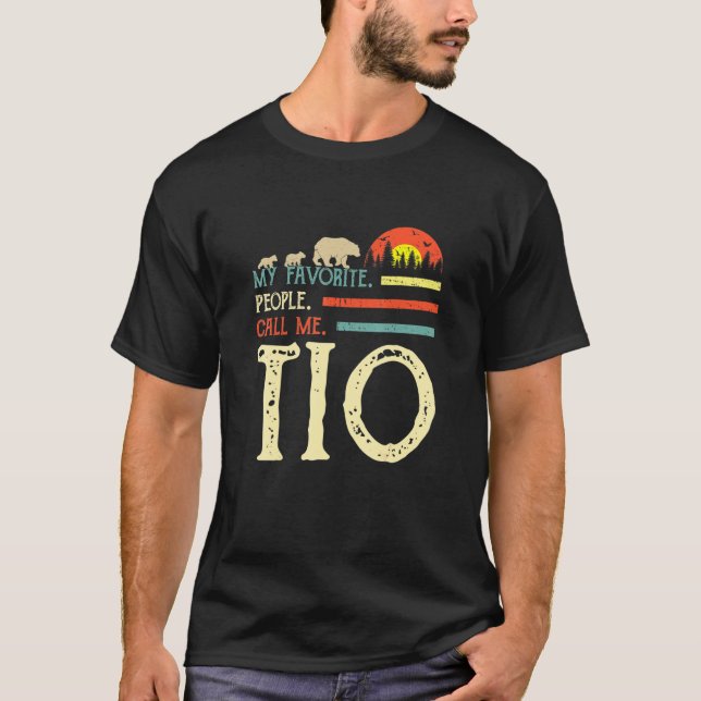 Mens My Favorite People Call Me Tio Uncle Bear Fat T-Shirt (Front)