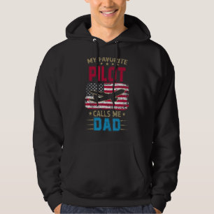Mens My Favorite Pilot Calls Me Dad Costume Father Hoodie