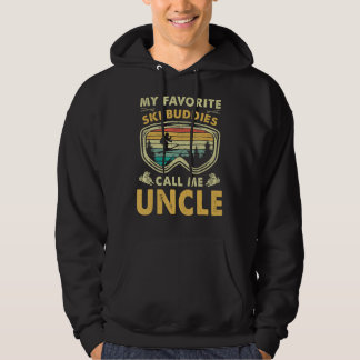Mens My Favorite Ski Buddies Call Me Uncle Hoodie
