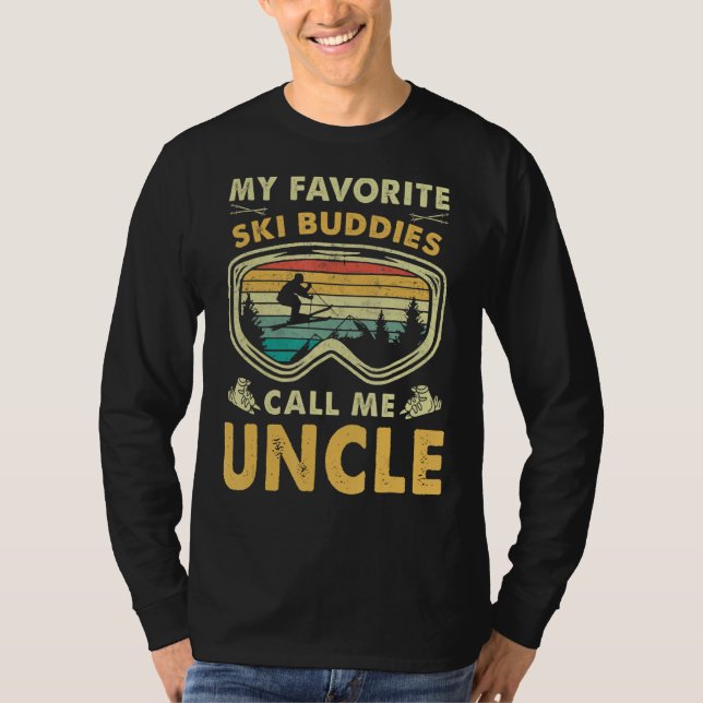 Mens My Favorite Ski Buddies Call Me Uncle T-Shirt (Front)