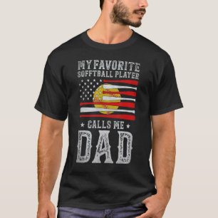 Mens My Favorite Softball Player Calls Me Dad Soft T-Shirt