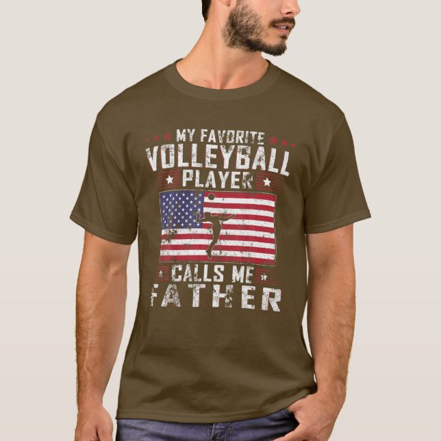 Mens My Favorite Volleyball Player Calls Me Father T-Shirt (Front)