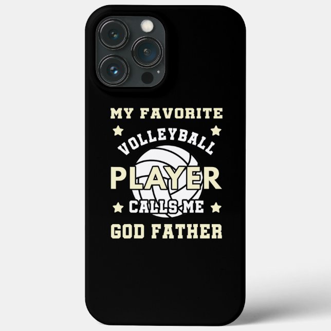 Mens My Favorite Volleyball Player Calls Me God Case-Mate iPhone Case (Back)