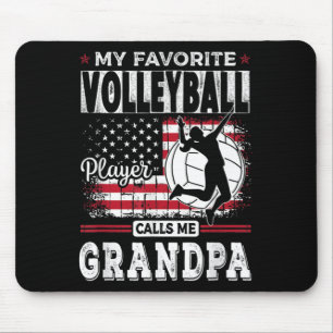 Mens My Favorite Volleyball Player Calls Me Grandp Mouse Pad