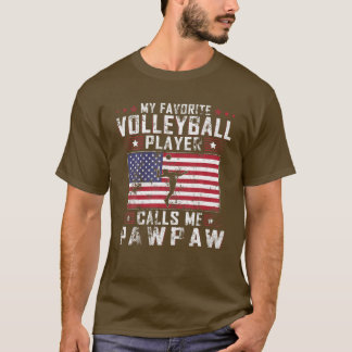 Mens My Favorite Volleyball Player Calls Me Pawpaw T-Shirt