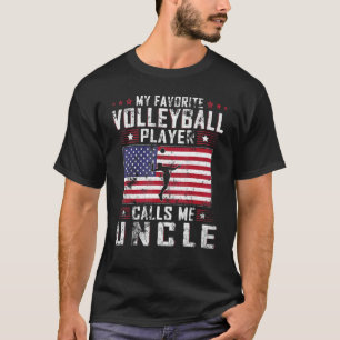 Mens My Favorite Volleyball Player Calls Me Uncle  T-Shirt