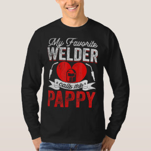Mens My Favorite Welder Calls Me Pappy Welding Pap T-Shirt