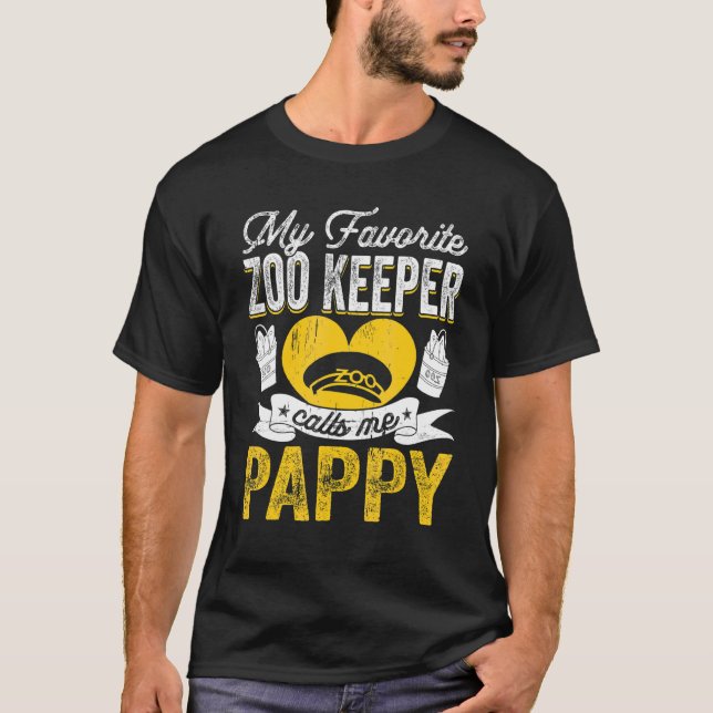 Mens My Favorite Zoo Keeper Calls Me Pappy Animals T-Shirt (Front)