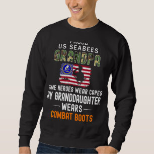Mens My Granddaughter Wears Combat Boots Proud Sea Sweatshirt