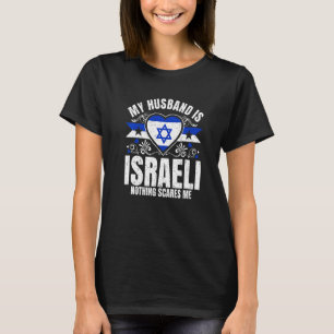 Mens My Husband Is Israeli Pride Flag Heritage Roo T-Shirt