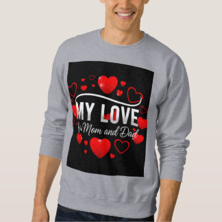 Men's 'My Love for Mom and Dad' Colorful Hearts Sw Sweatshirt
