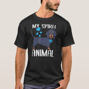 Mens My Spirit Animal Dachshund Dog I Love Dad Hea T-Shirt