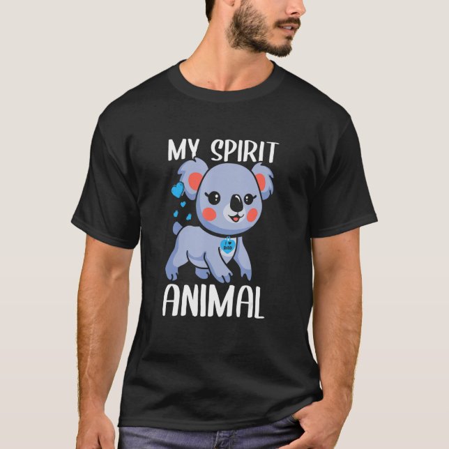 Mens My Spirit Animal Koala I Love Dad Heart Valen T-Shirt (Front)