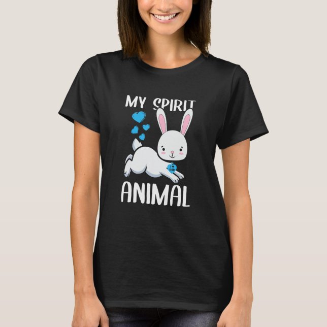 Mens My Spirit Animal Rabbit I Love Dad Heart Vale T-Shirt (Front)