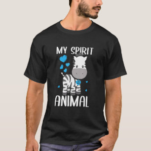 Mens My Spirit Animal Zebra I Love Dad Heart Valen T-Shirt