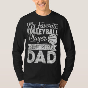 Mens My Volleyball Player Calls Me Dad Volleyball T-Shirt