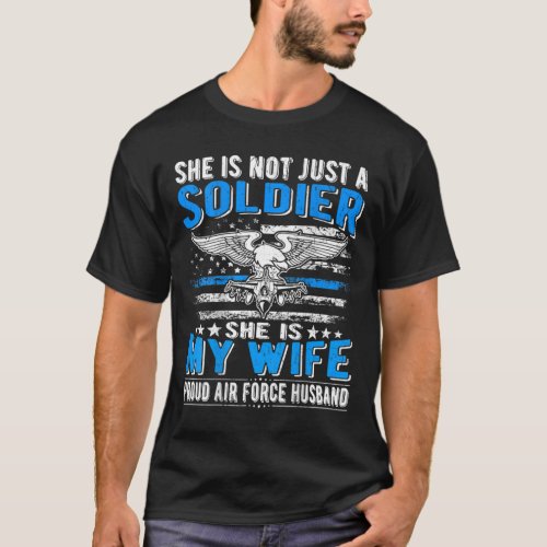 Mens My Wife Is A Soldier Hero _ Proud Air Force H T_Shirt