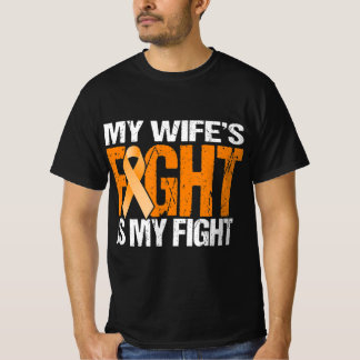 Mens My Wife's Fight is My Fight Leukemia Awarenes T-Shirt