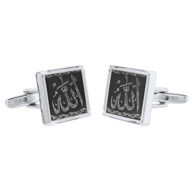 Men's Name of Allah Henna Cufflinks (Angled)