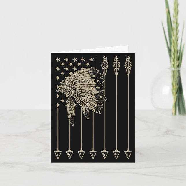 Mens Native Aamerican Flag For Native Aamericans Card (Front)