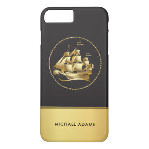Men's Nautical Sailing Ship with Monogram iPhone 8 Plus/7 Plus Case
