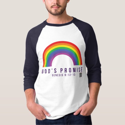 Mens Navy B_ball Shirt Rainbow Gods Promise 