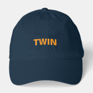Mens Navy Blue Twin Logo  Hat
