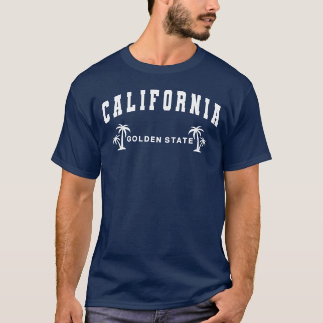 Men's Navy California, Golden State T-Shirt (Front)
