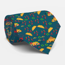 Mens neck tie Happy Dance for Tacos