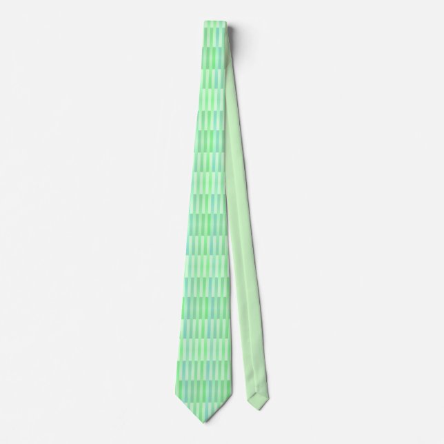Men's neck tie, in green abstract neck tie (Front)