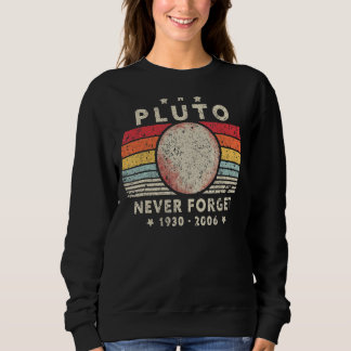Mens Never Forget Pluto Planet Retro Style  Space Sweatshirt