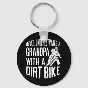 Mens Never Underestimate A Grandpa With A Dirt Bik Keychain