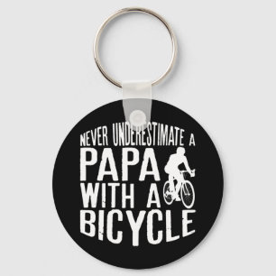 Mens Never Underestimate A Papa With A Bicycle Coo Keychain
