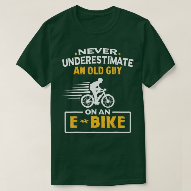 Mens Never Underestimate An Old Guy On An EBike Bi T-Shirt (Design Front)