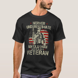 Mens Never Underestimate An Old Man Vietnam Vetera T-Shirt