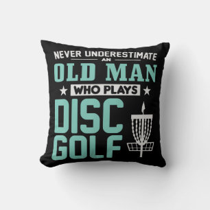 Mens Never Underestimate An Old Man Who Plays Voll Throw Pillow