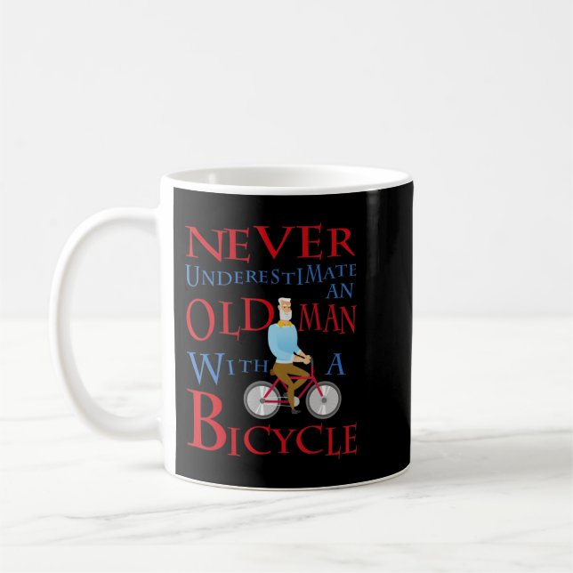 Mens Never Underestimate An Old Man With A Bow Arc Coffee Mug (Left)