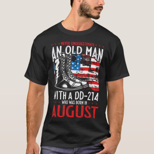 Mens Never Underestimate An Old Man With A DD 214  T_Shirt