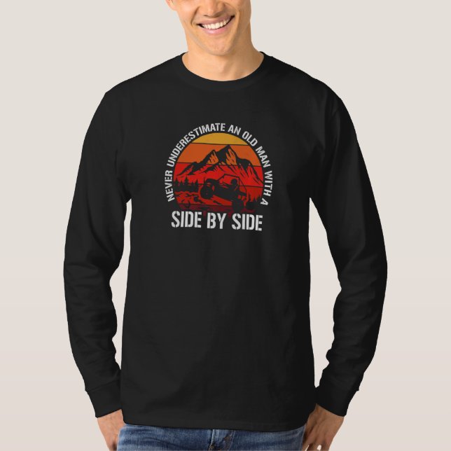 Mens Never Underestimate An Old Man With A Side By T-Shirt (Front)
