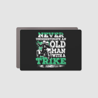 Mens Never Underestimate An Old Man With A Trike C Car Magnet