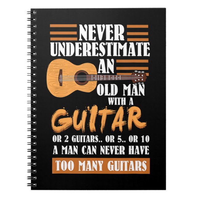 Mens Never Underestimate Old Man with Pickleball P Notebook (Front)