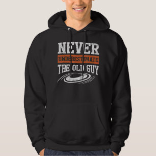 Mens Never Underestimate The Old Guy Funny Disk Go Hoodie