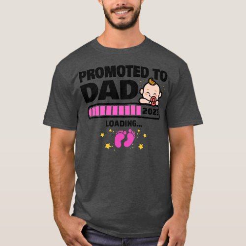 Mens New Dad 1st Time Dad Est 2023 Promoted To T_Shirt