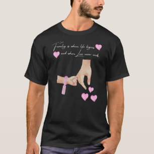 Mens New dad and daughter holding hands of a baby T-Shirt