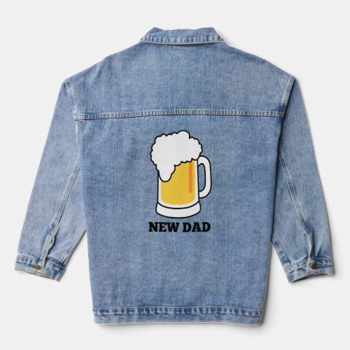 Mens New Dad Beer  Dad Life  Denim Jacket